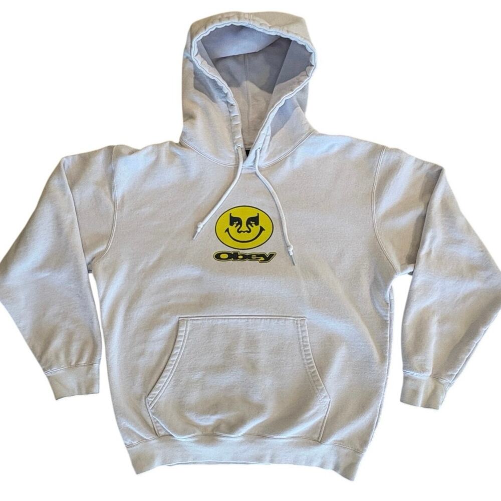 OBEY Andre the Giant Yellow yellow Face Artwork Logo Heavyweight Hoodie Men Med